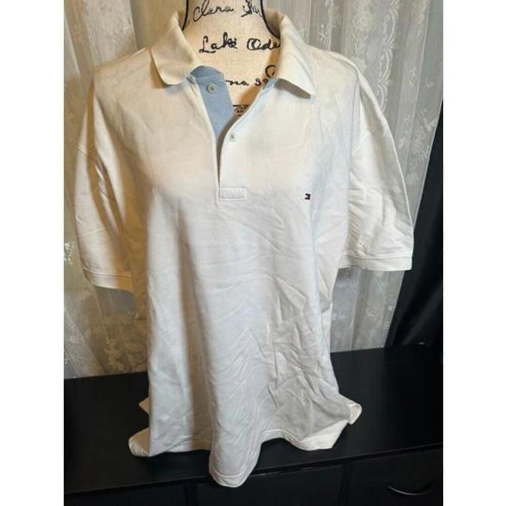 Tommy Hilfiger Men’s Polo Shirt XL White Classic Fit